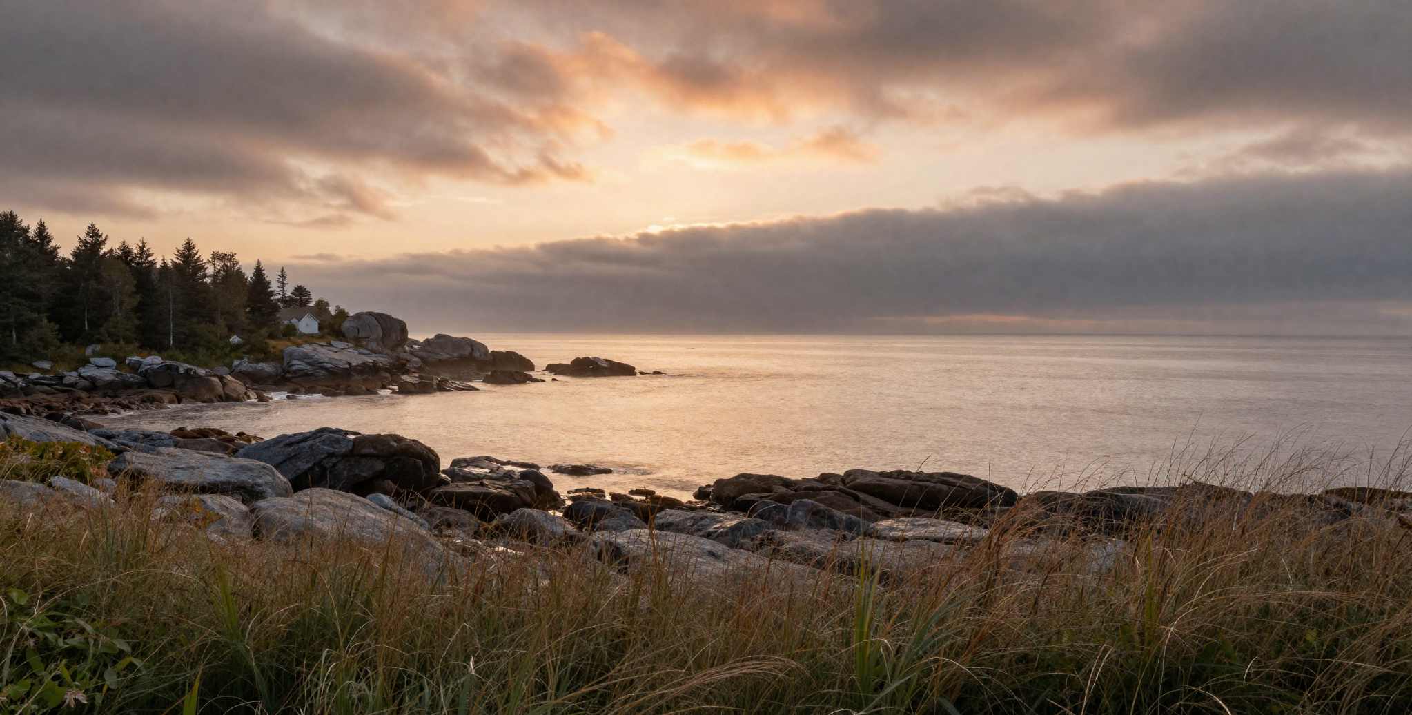 Nova Scotia coastline at golden hour
